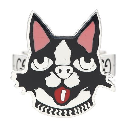 Gucci Sterling Silver Enamel Bosco Ring 53 6.25 1 of 6