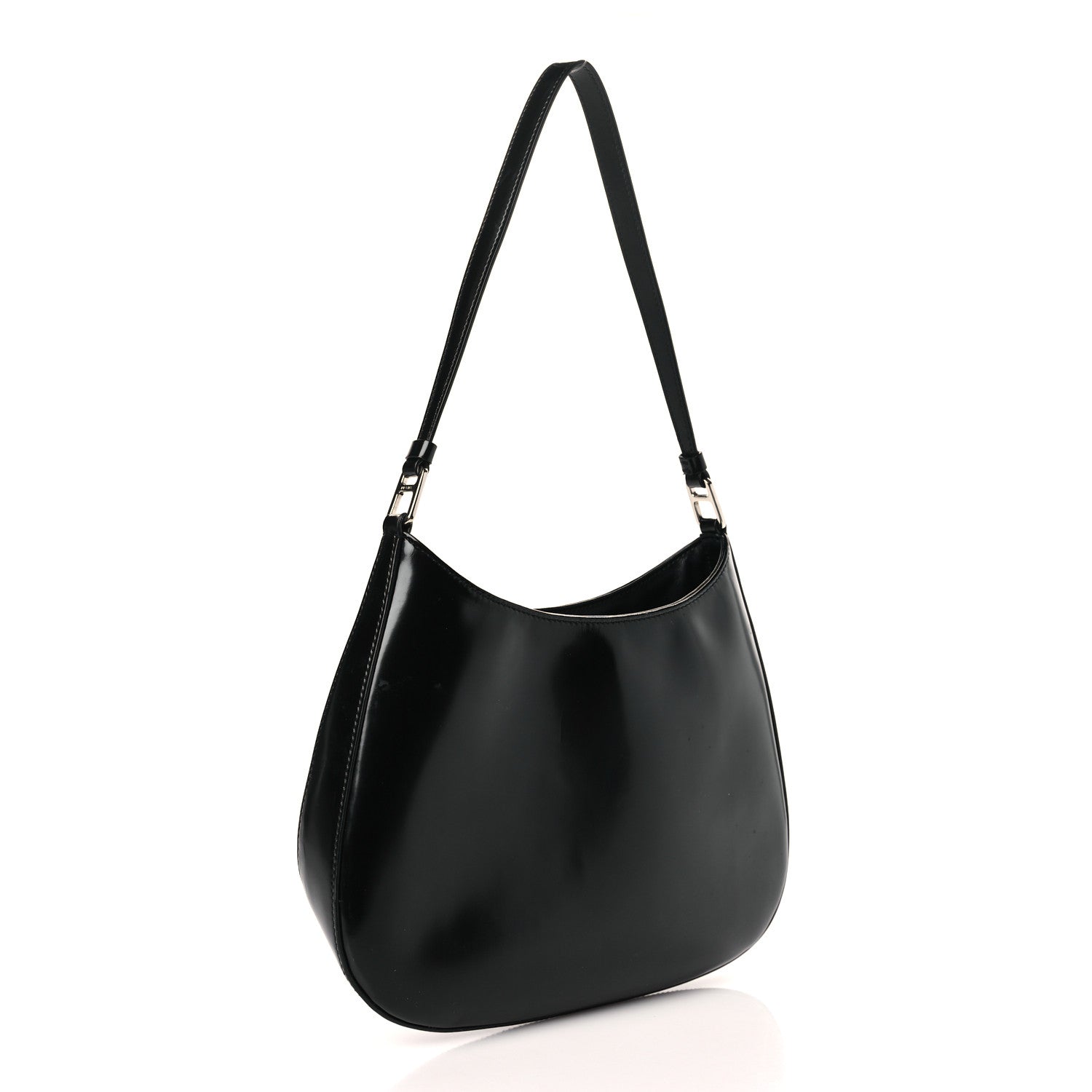 Prada Spazzolato Cleo Shoulder Bag Black 4 of 9