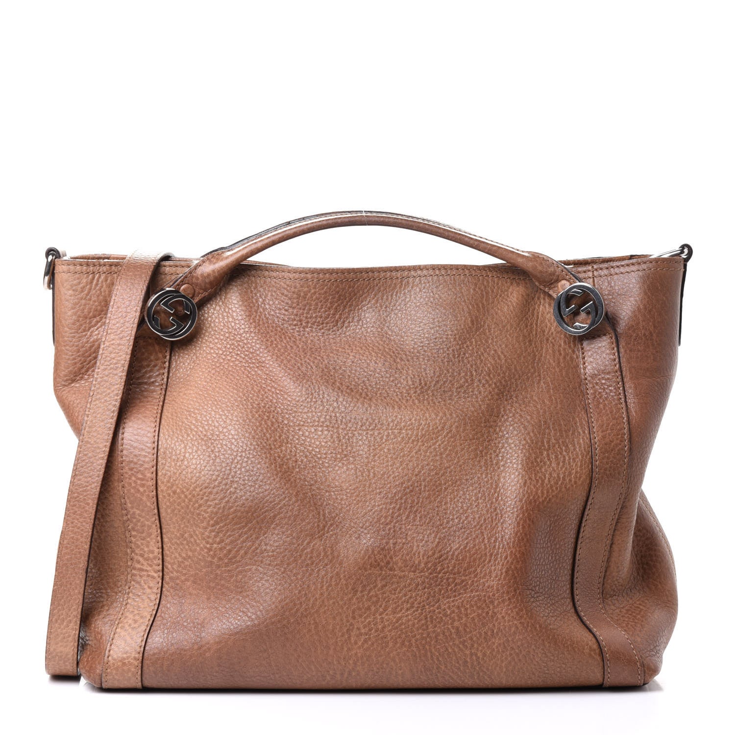 Gucci Pebbled Calfskin Medium Miss GG Top Handle Bag Light Cuir 1 of 5