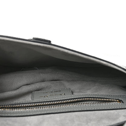 Christian Dior Grained Calfskin Saddle Bag Grey Stone 5 of 10
