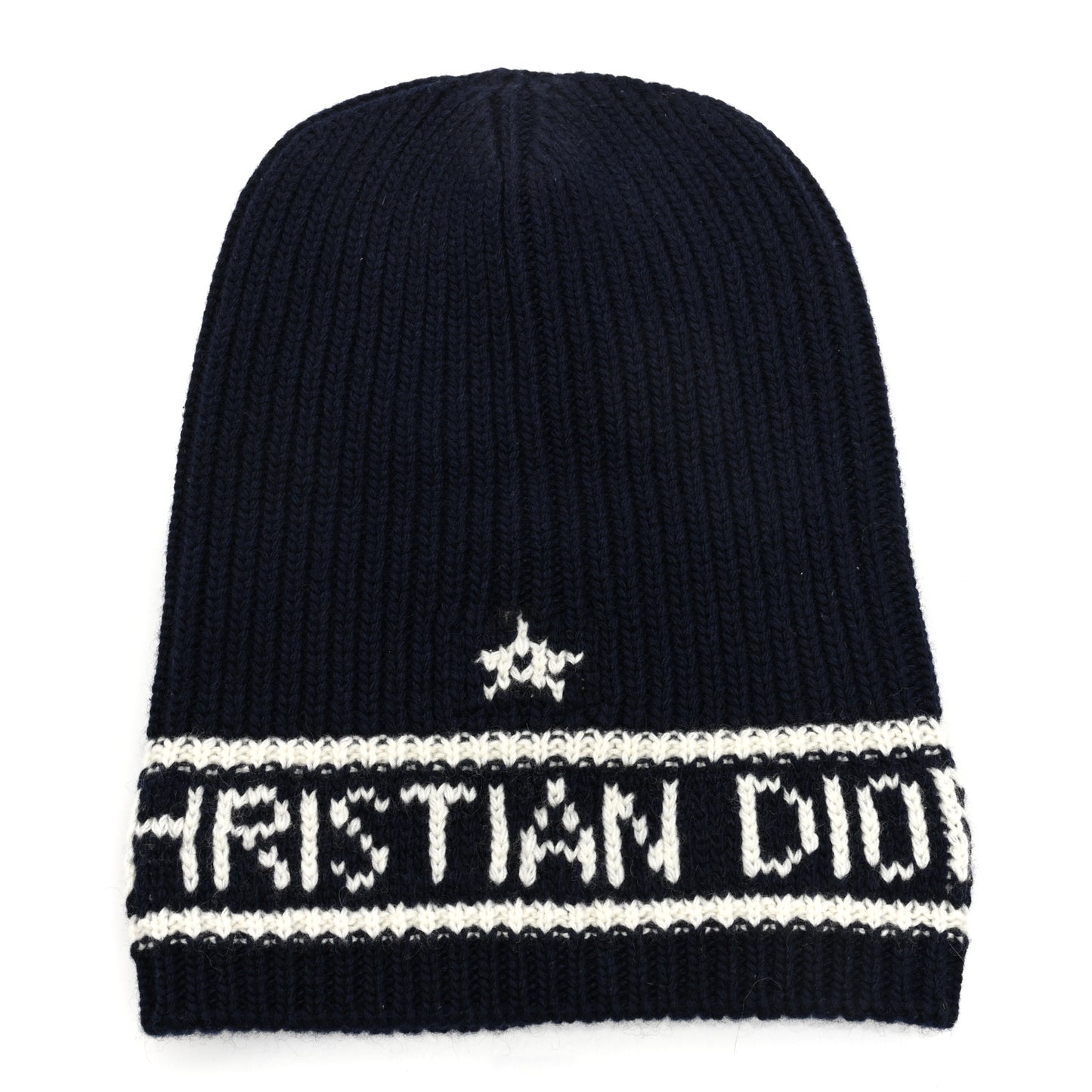 Wool Cashmere Star Beanie Blue Marine