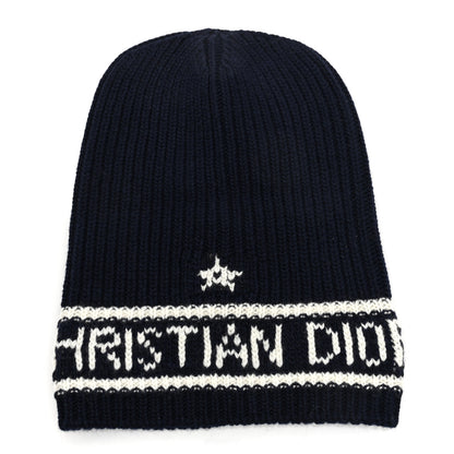 Christian Dior Wool Cashmere Star Beanie Blue Marine 1 of 5