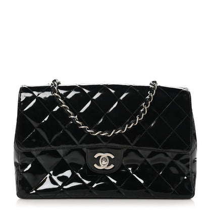 Chanel Patent Quilted Medium Single Flap Black 1 of 10