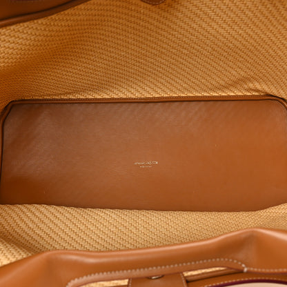 Alexander McQueen Raffia Calfskin Large The Bow Bag Natural Tan 5 of 9