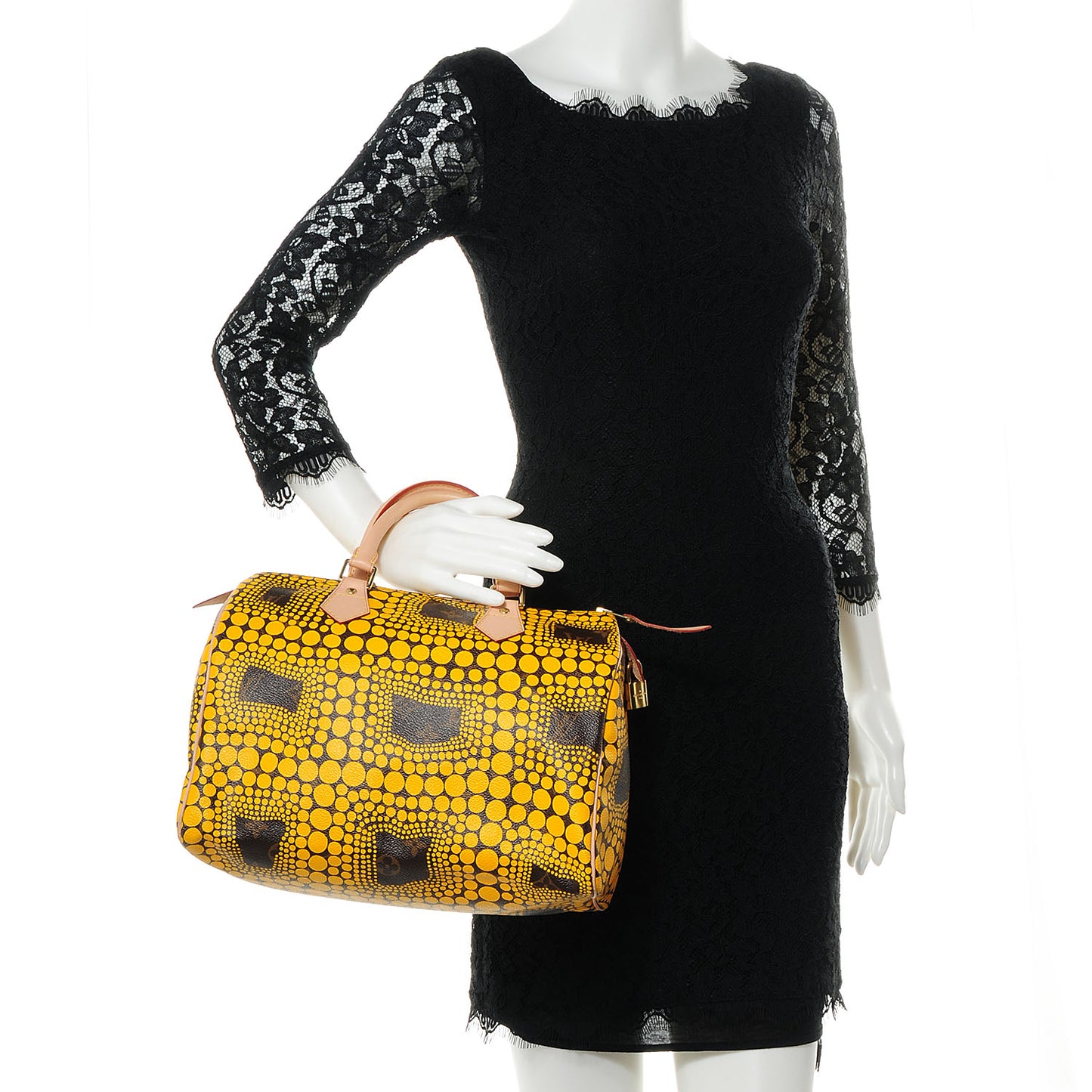 Monogram Kusama Town Speedy 30 Yellow