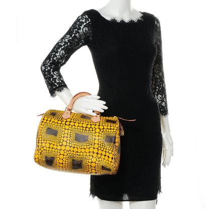 Louis Vuitton Monogram Kusama Town Speedy 30 Yellow 2 of 7