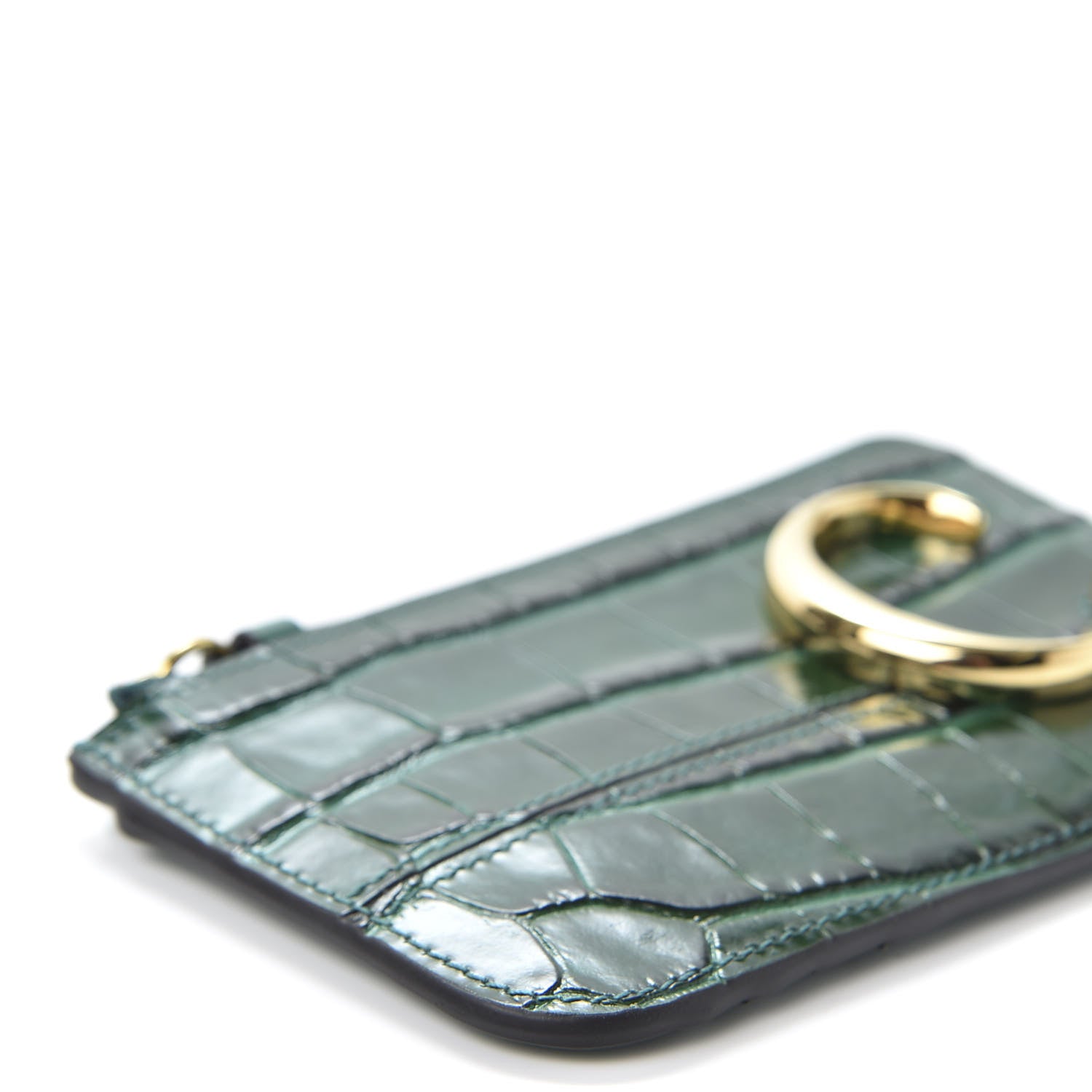 Chloe Crocodile Embossed Calfskin C Small Purse Woodsy Green 5 of 7