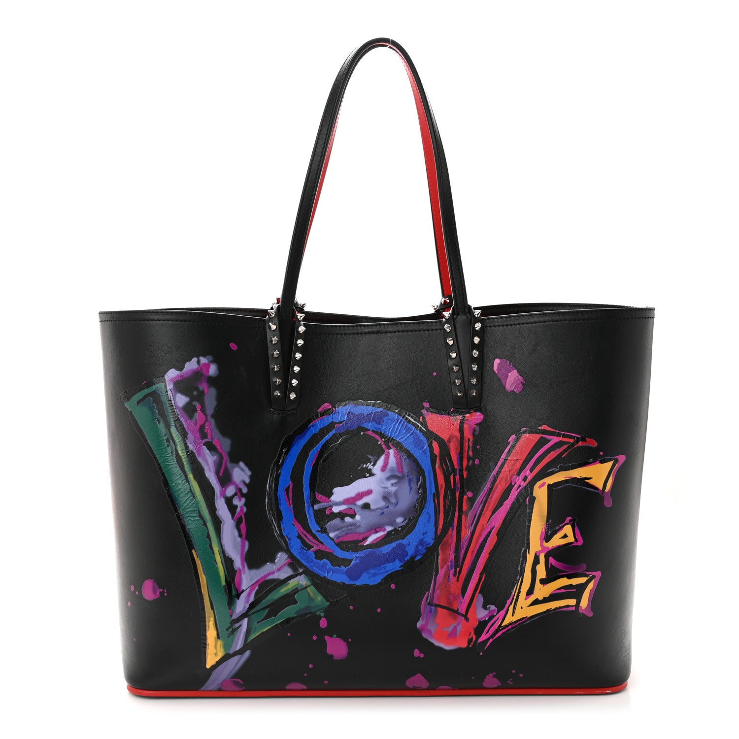 Christian Louboutin Calfskin In Love East West Cabata Tote Black Multicolor 3 of 15