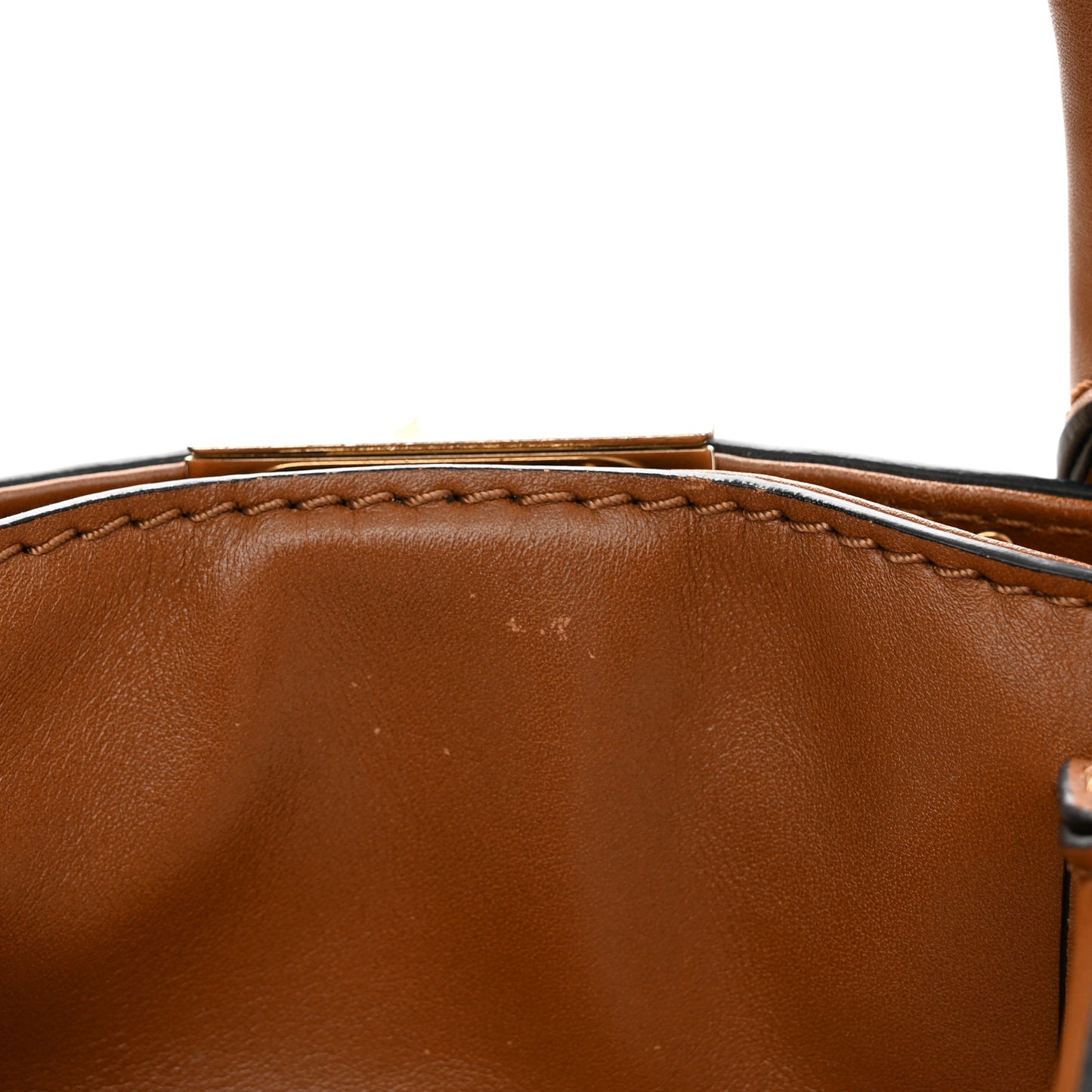 Vitello Rockstud All Over New Dome Bucket Tote Cognac