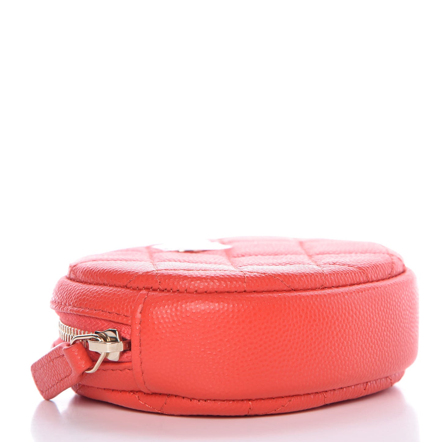 Caviar Quilted Zip Around Classic Coin Purse Red