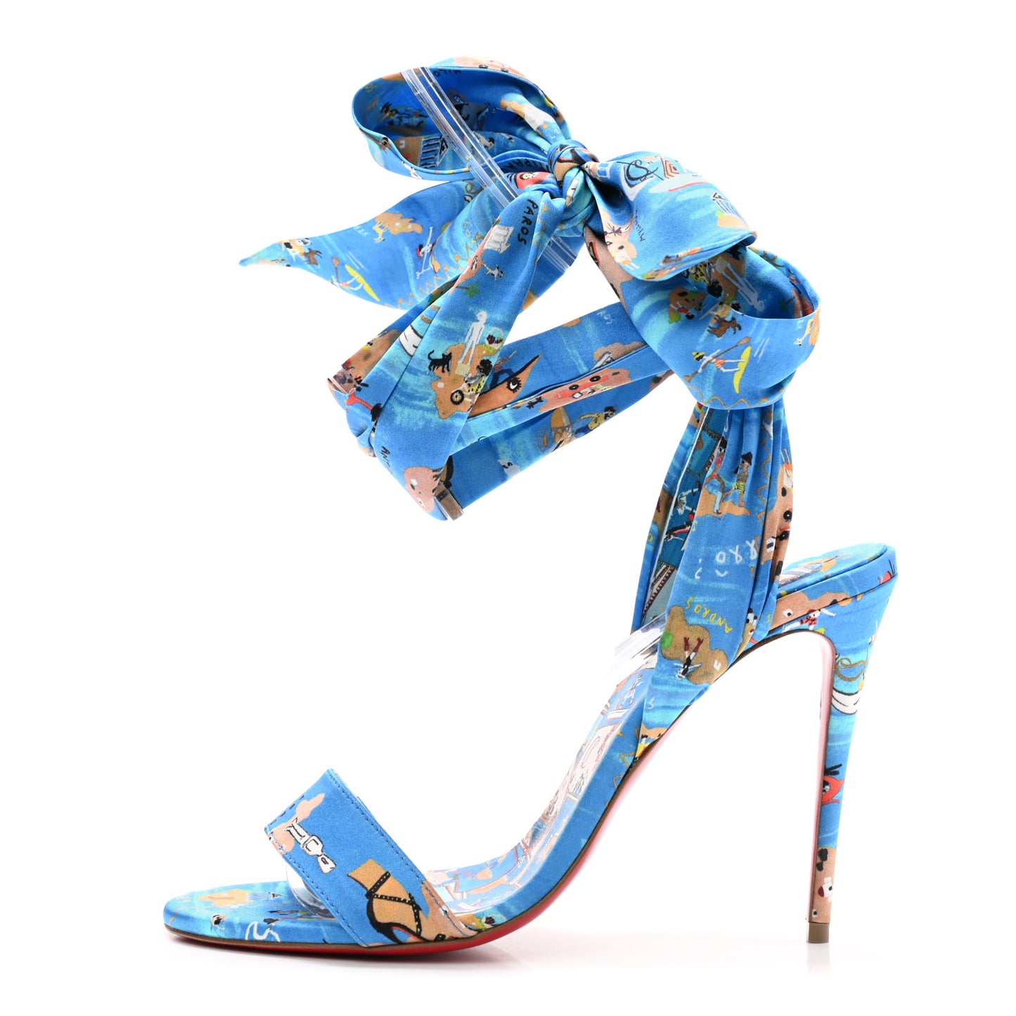 Crepe Satin Greekaba Du Desert 100 Sandal 37.5 Blue Multicolor
