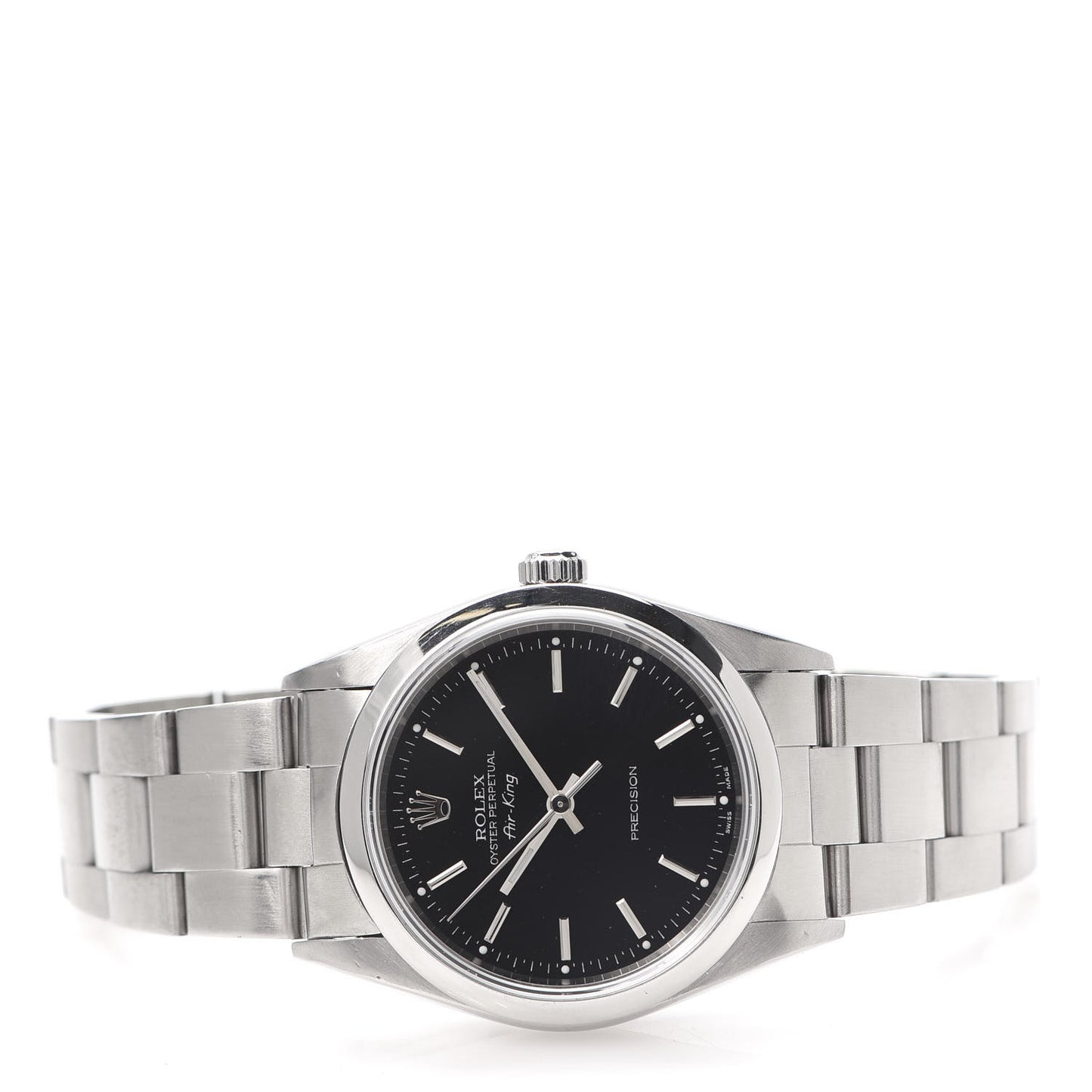 Stainless Steel 34mm Air-King Oyster Perpetual Precision Watch Black 14000