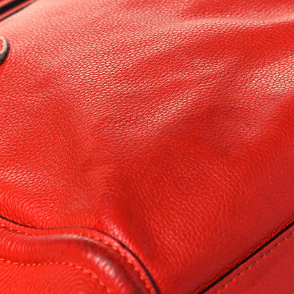 Celine Drummed Calfskin Mini Luggage Vermillion 11 of 12