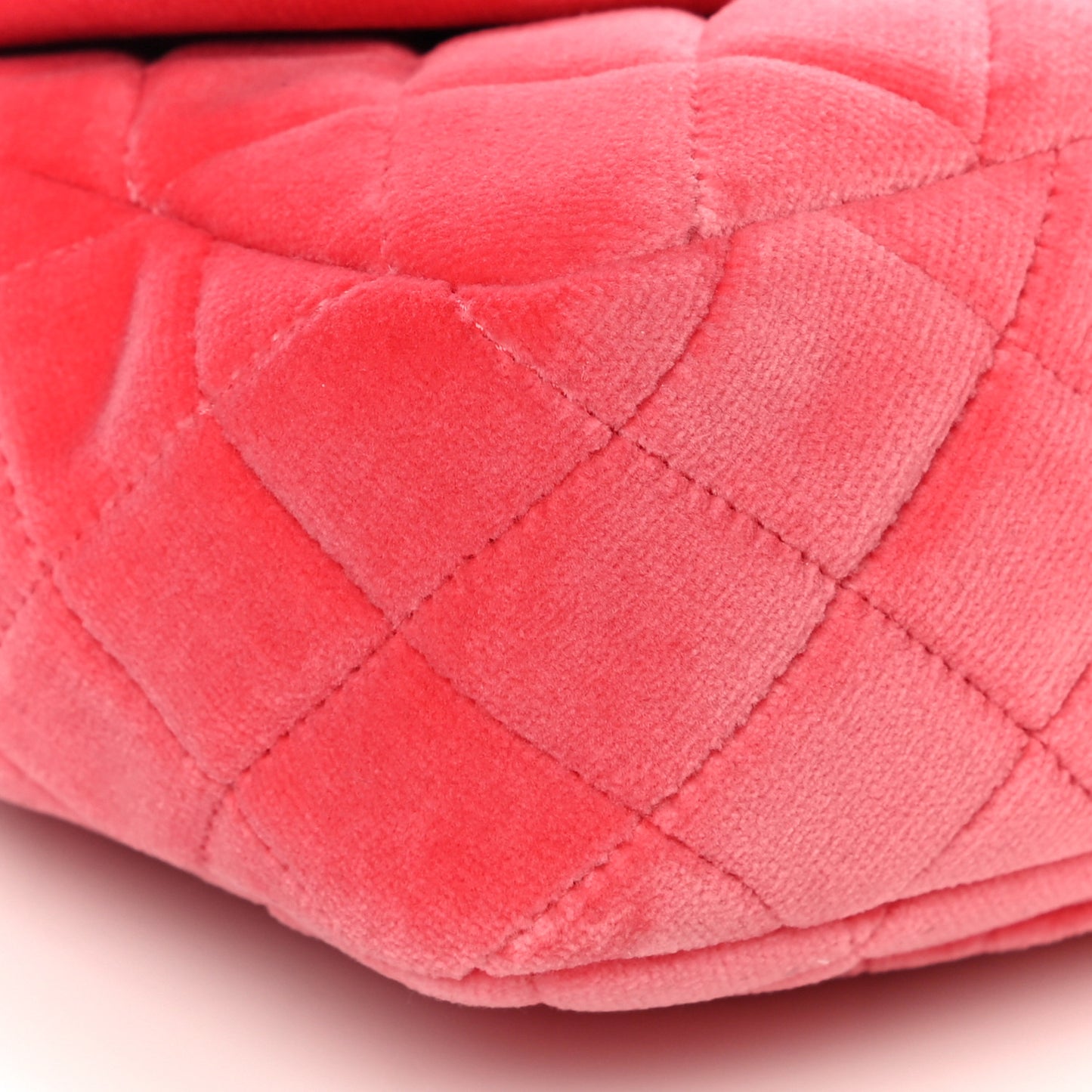 Velvet Quilted Mini Rectangular Pearl Crush Flap Coral