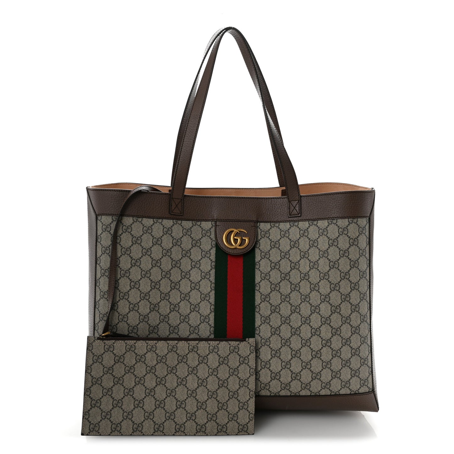 GG Supreme Monogram Web Ophidia Tote Brown