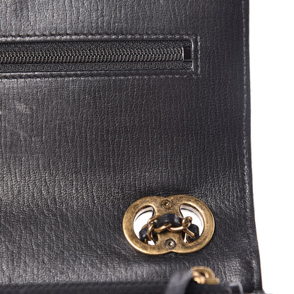 Chanel Calfskin Quilted CC Eyelet Wallet On Chain WOC Black 12 of 17