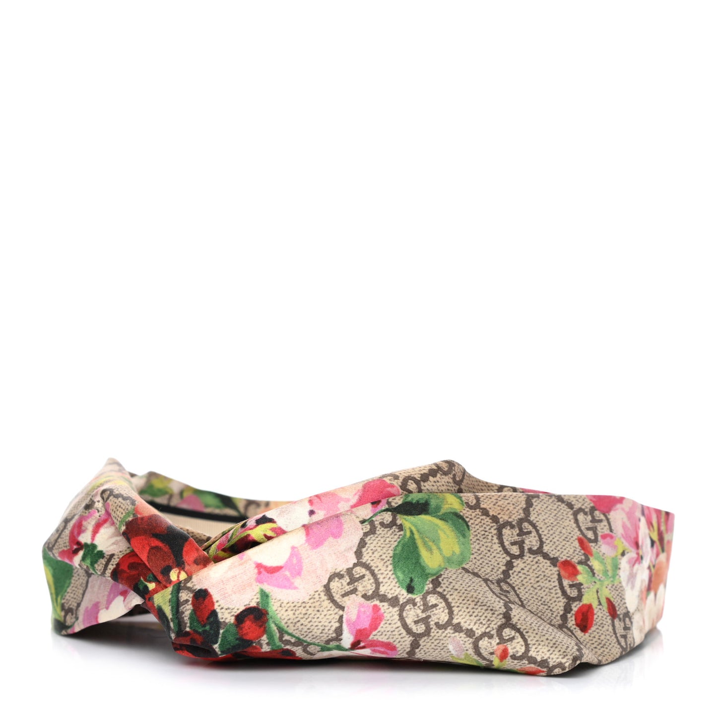 Silk Monogram Blooms Print Headband Antique Rose