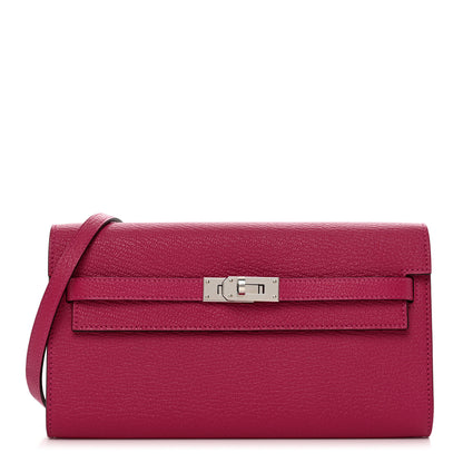 Hermes Chevre Mysore Kelly Wallet To Go Rose Mexico 1 of 9