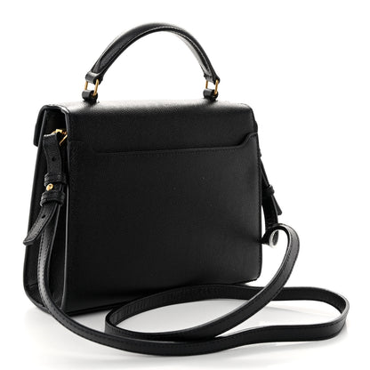 Saint Laurent Grain de Poudre Mini Classic Monogram Cassandra Top Handle Black 3 of 9