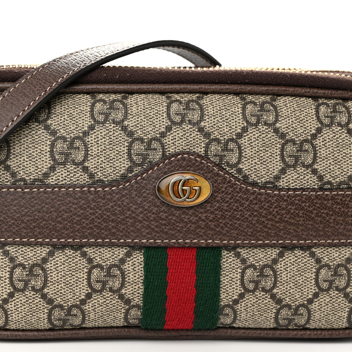 Gucci GG Supreme Monogram Web Mini Ophidia GG Bag Brown 10 of 13