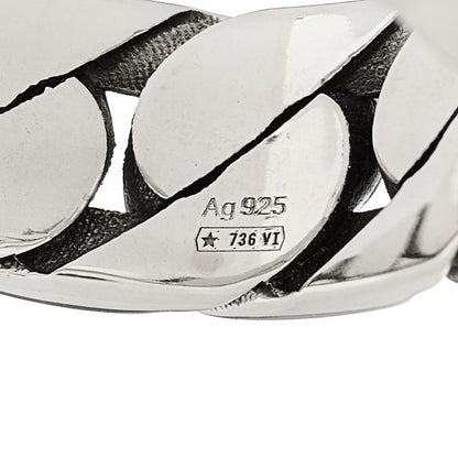 Gucci Sterling Silver Interlocking G Chainlink Wide Band Ring 59 8.75 5 of 6