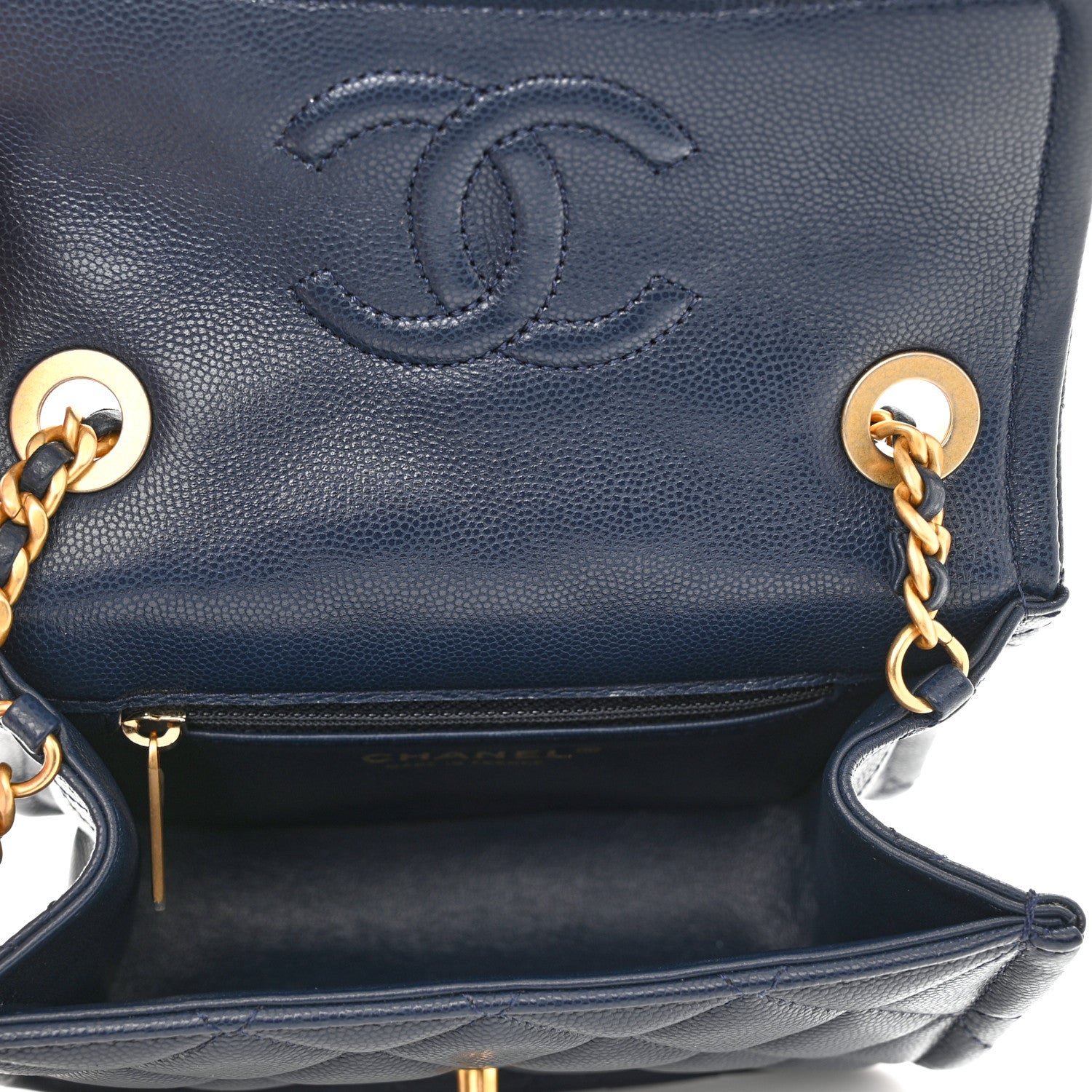 Chanel Caviar Quilted Mini Sweet Classic Flap Navy Blue 5 of 10