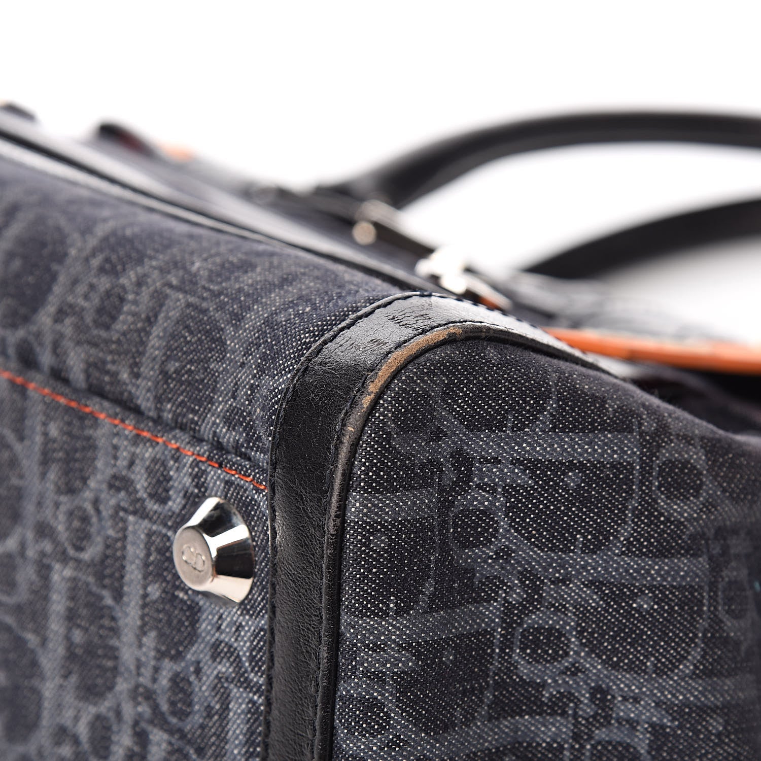 Christian Dior Denim Monogram Flight Tote Blue 10 of 14
