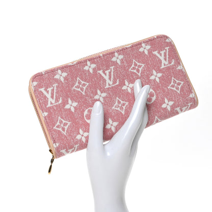 Louis Vuitton Denim Monogram Jacquard Zippy Wallet Pink 2 of 7