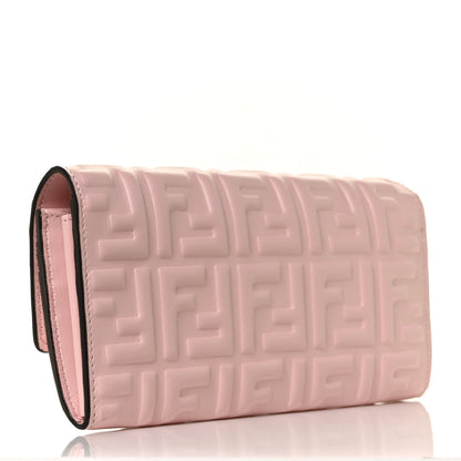 Fendi Nappa Matisse FF Embossed Continental Wallet Rosa Confetto 3 of 9
