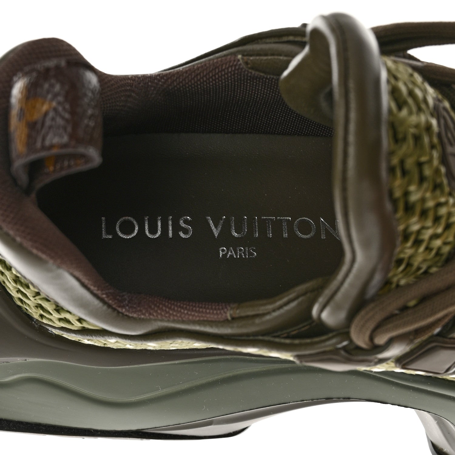 Louis Vuitton Calfskin Raffia LV Archlight 2.0 Platform Sneakers 37 Kaki 7 of 11