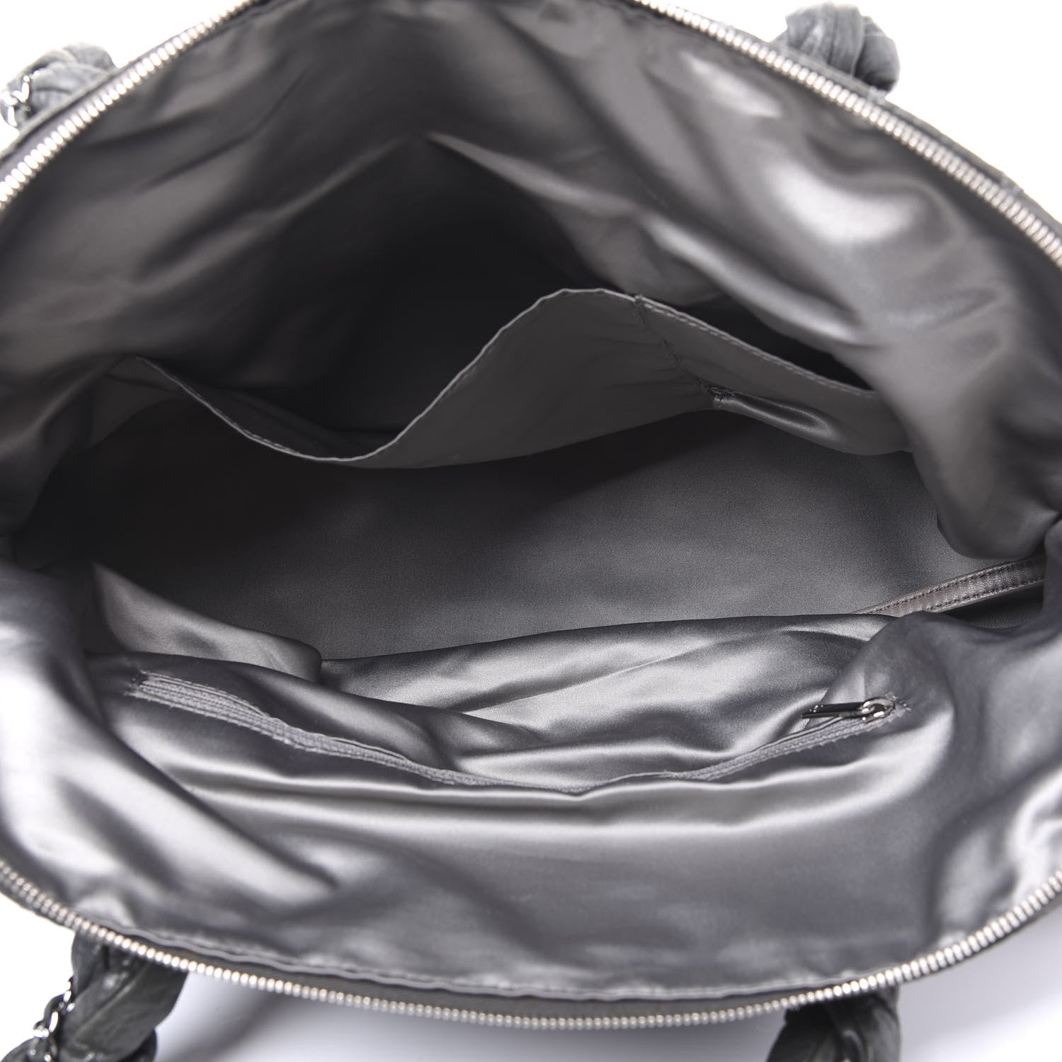 Chanel Distressed Lambskin Large Lady Braid Satchel Dark Grey 4 of 8