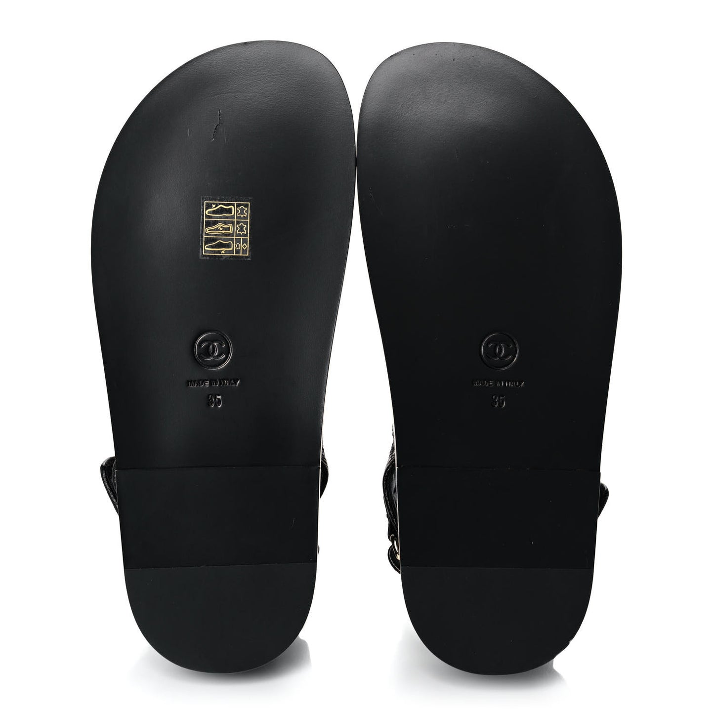 Grained Calfskin Velcro Dad Sandals 35 Black