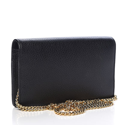 Gucci Calfskin Mini GG Marmont Chain Wallet Black 3 of 10