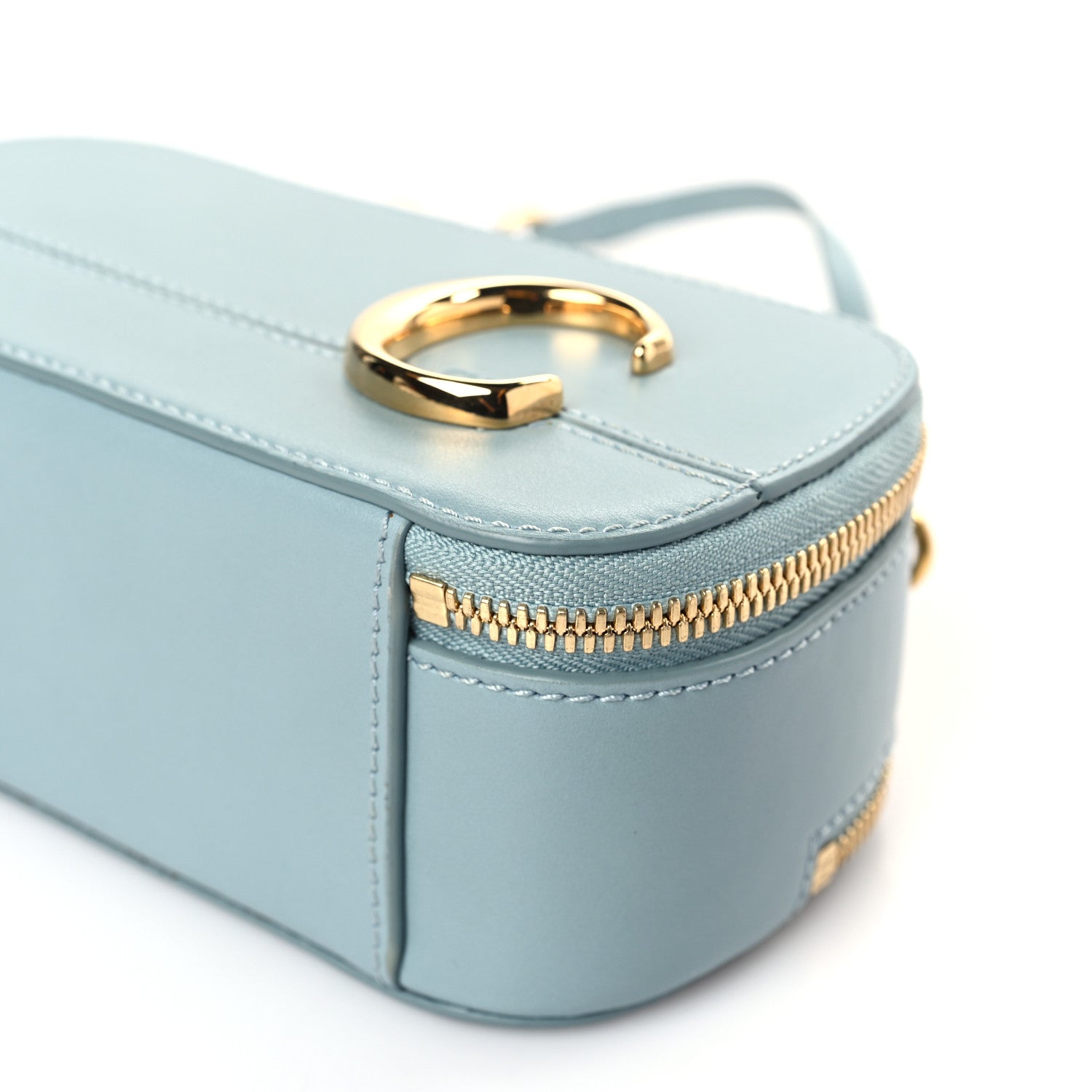 Chloe Shiny Calfskin Mini Vanity C Bag Faded Blue 9 of 9