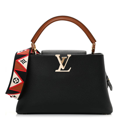 Louis Vuitton Taurillon Embroidered Strap Capucines MM Black 1 of 10