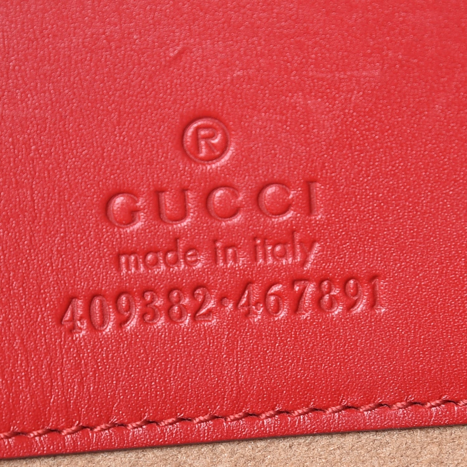 Gucci Calfskin Embossed XL Clutch Red 8 of 11