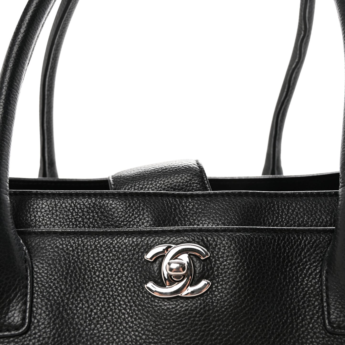 Calfskin Cerf Executive Shopper Tote Black