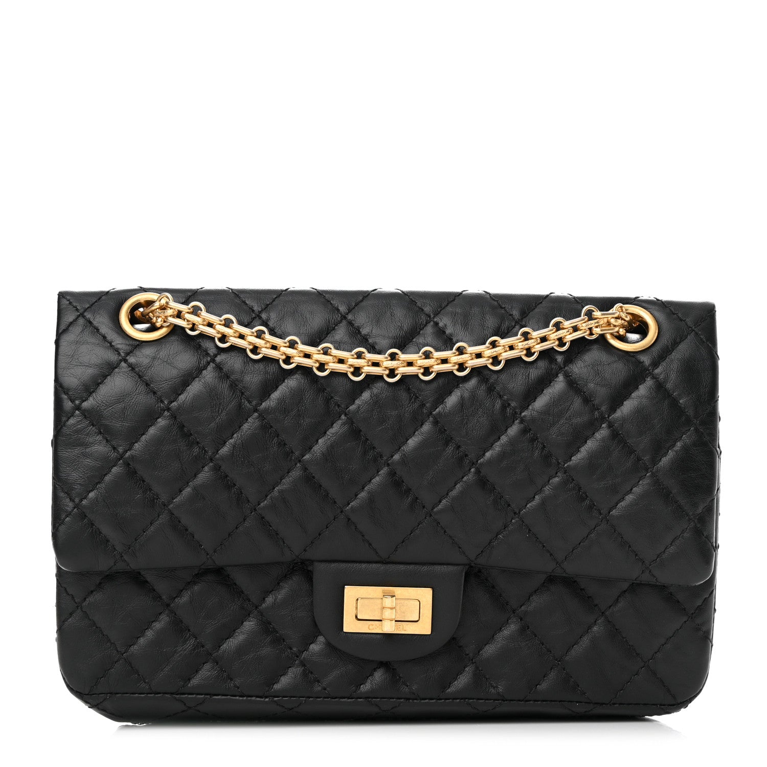 Chanel Aged Calfskin Quilted 2.55 Reissue 225 Flap Black 1 of 12