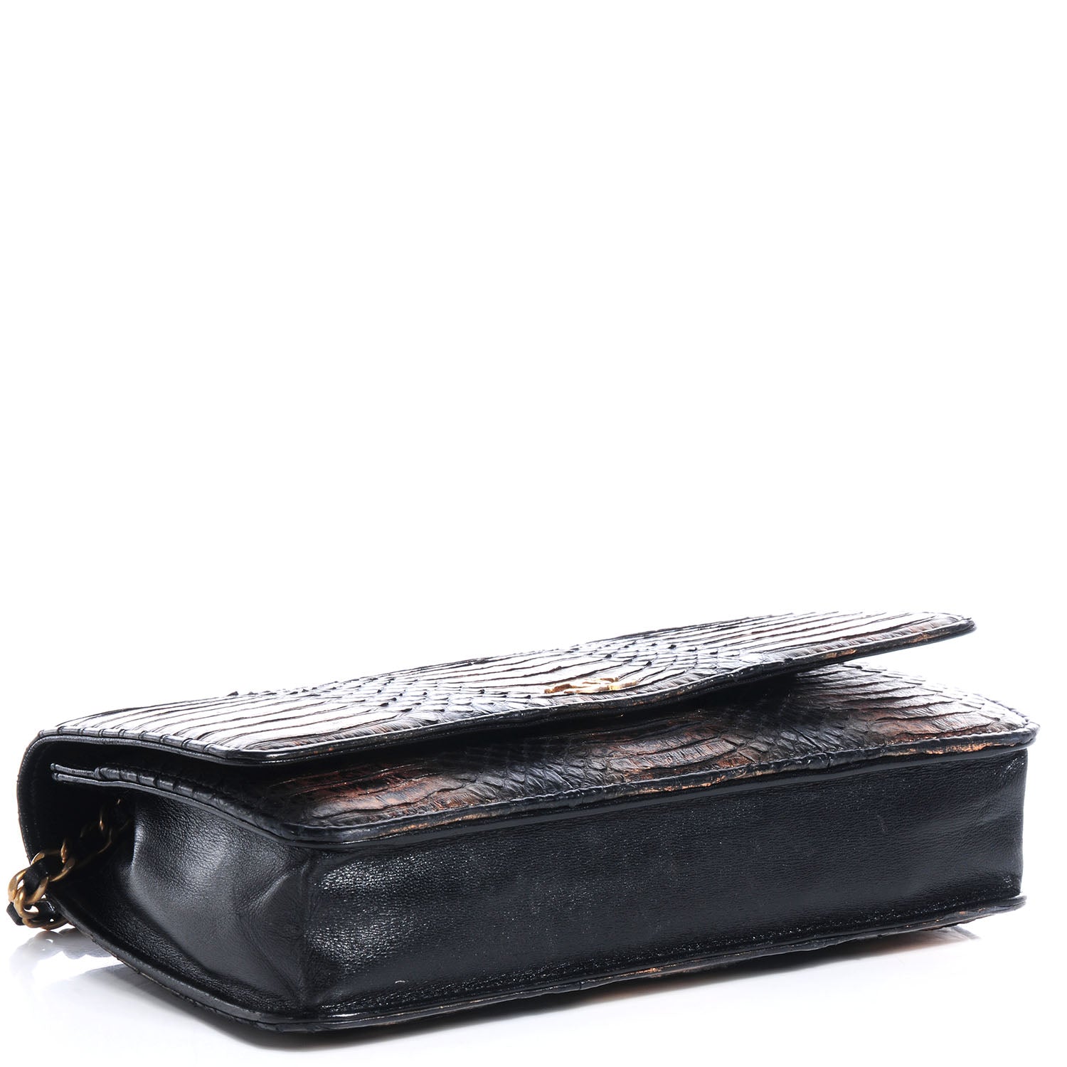 Chanel Python Wallet On Chain WOC Black and Gold 4 of 7