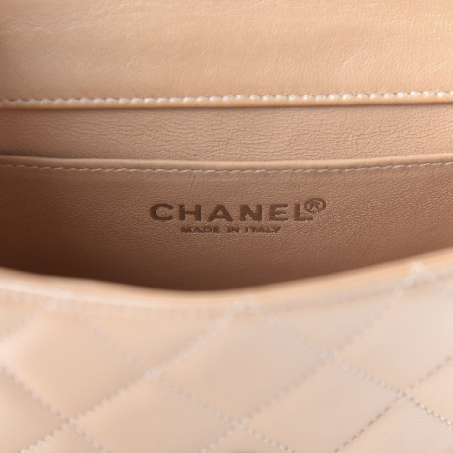 Chanel Lambskin Quilted Extra Mini Rectangular Flap Beige 8 of 10