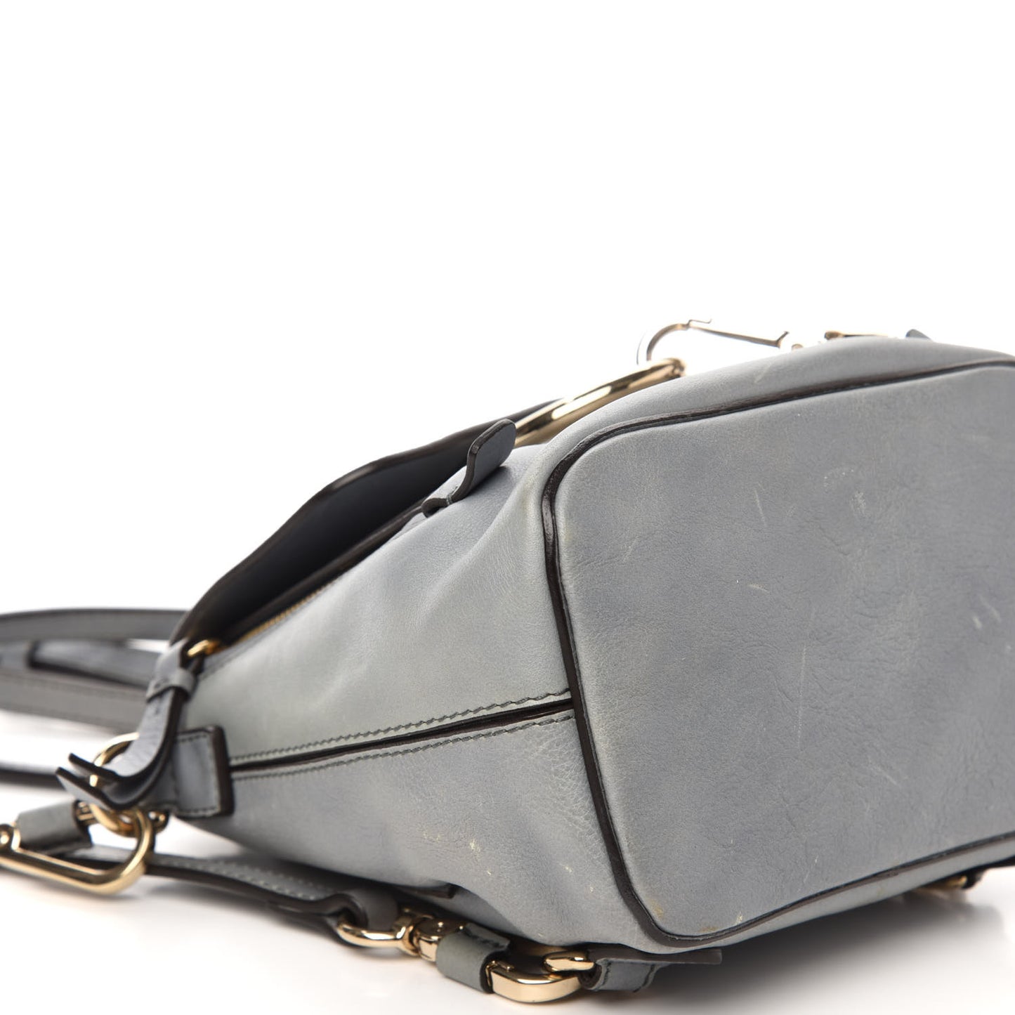 Suede Calfskin Mini Faye Backpack Airy Grey