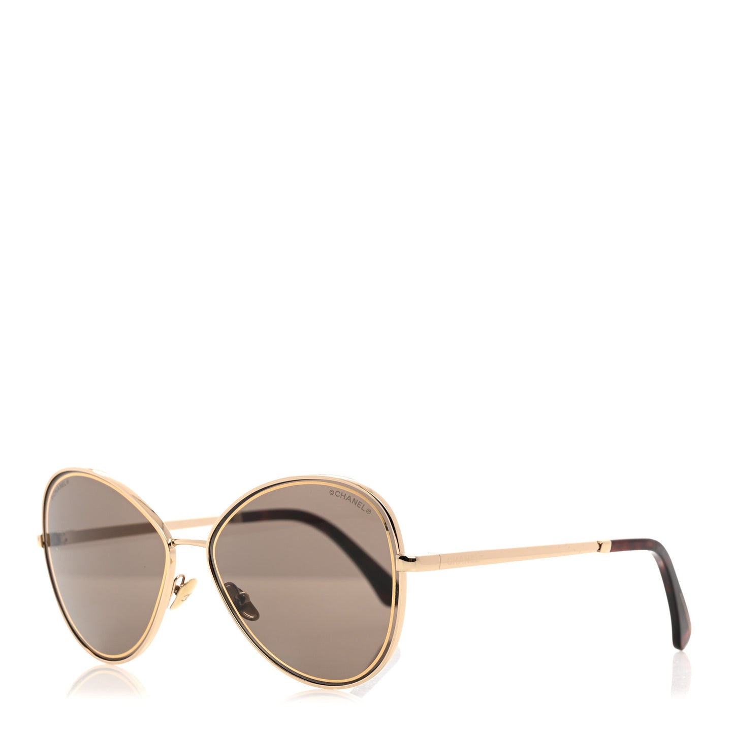 Metal Frame CC Sunglasses 4266 Gold