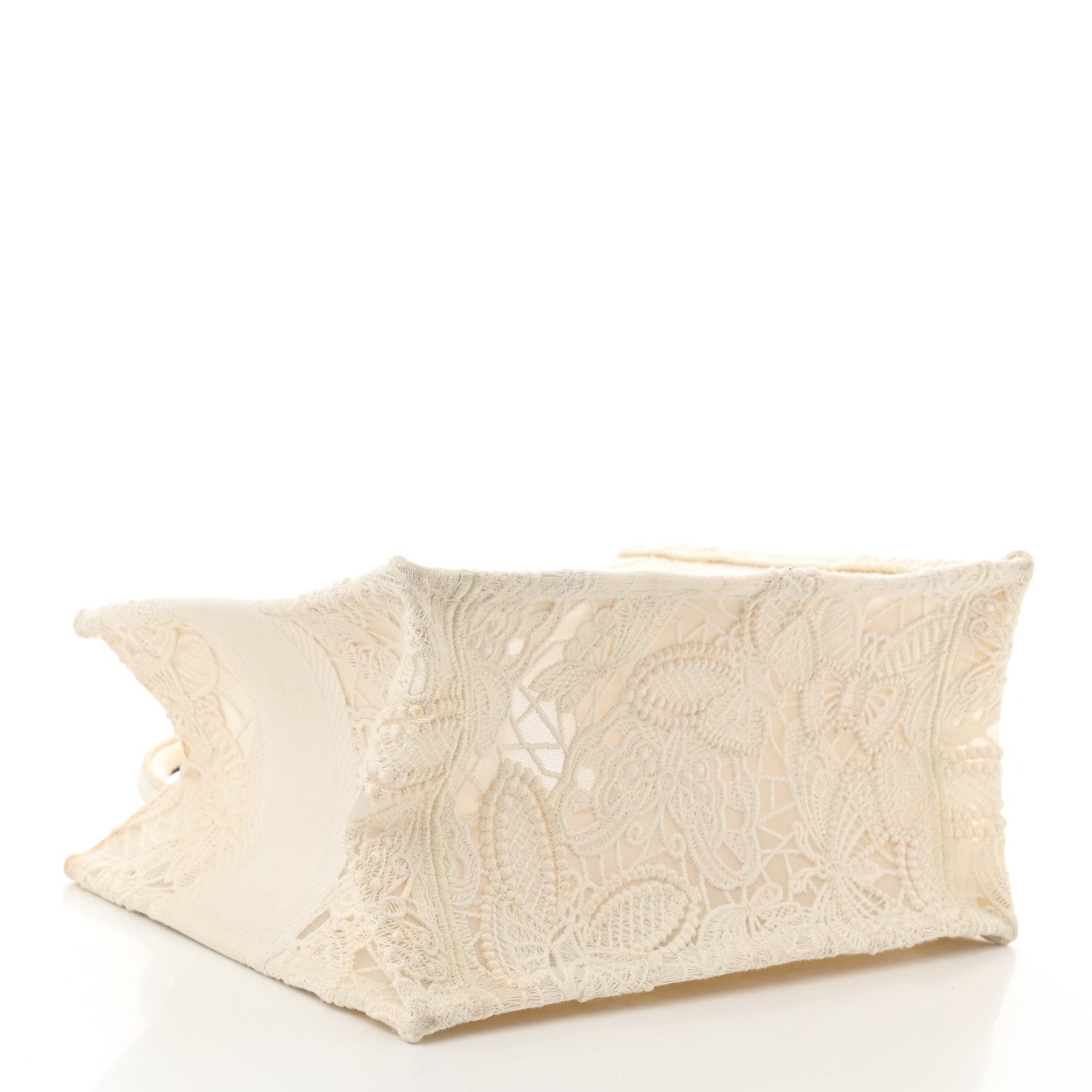Christian Dior Embroidered 3D Macrame D-Lace Butterfly Small Book Tote White 4 of 10