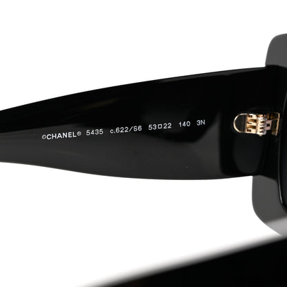 Chanel Acetate Rectangle Sunglasses 5435 Black 5 of 7