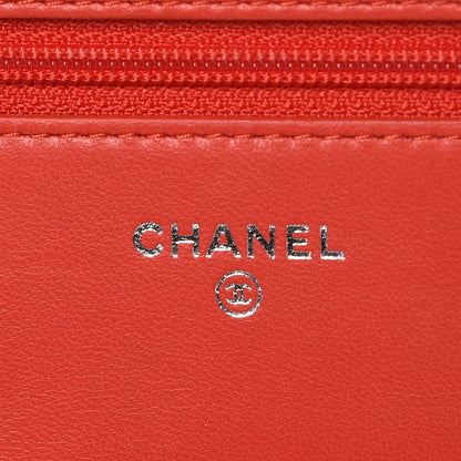 Chanel Lambskin Quilted Boy Wallet On Chain WOC Red 6 of 13