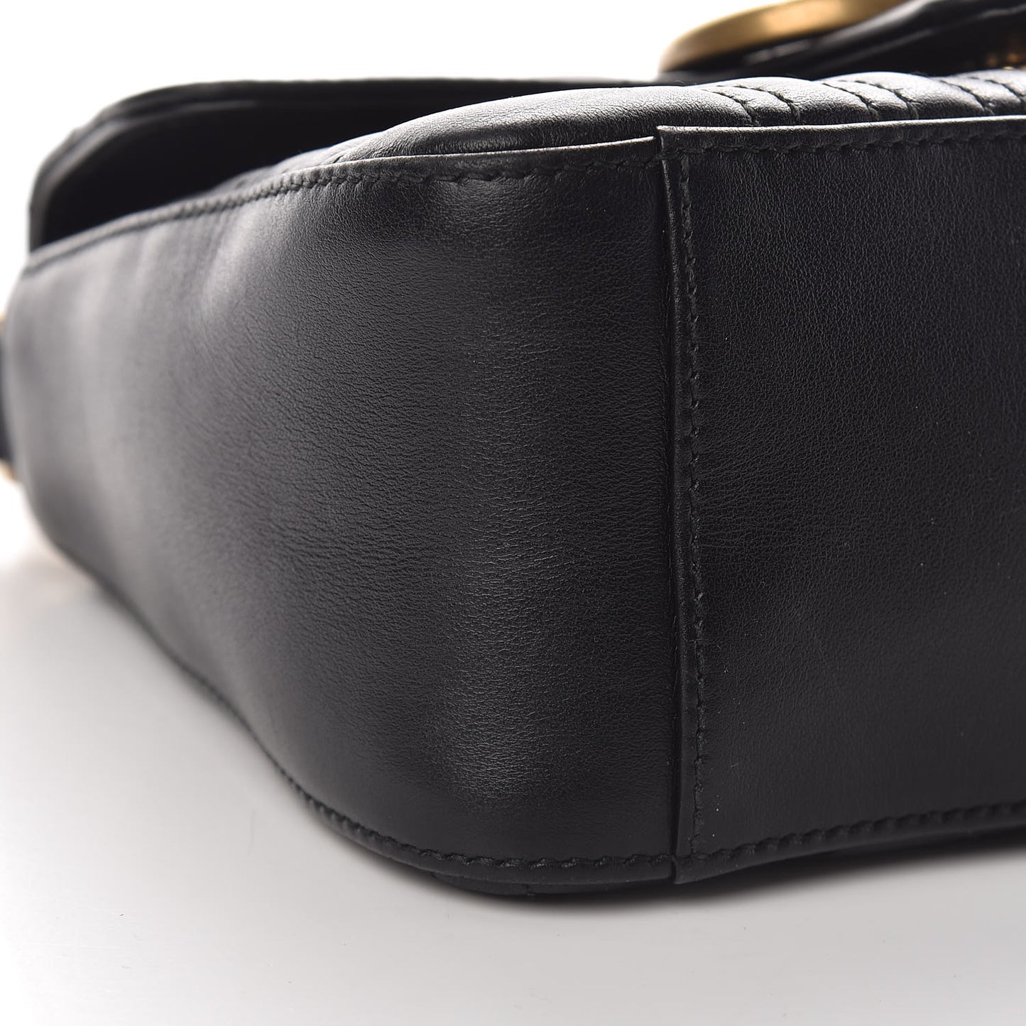 Calfskin Matelasse Mini GG Marmont Top Handle Shoulder Bag Black