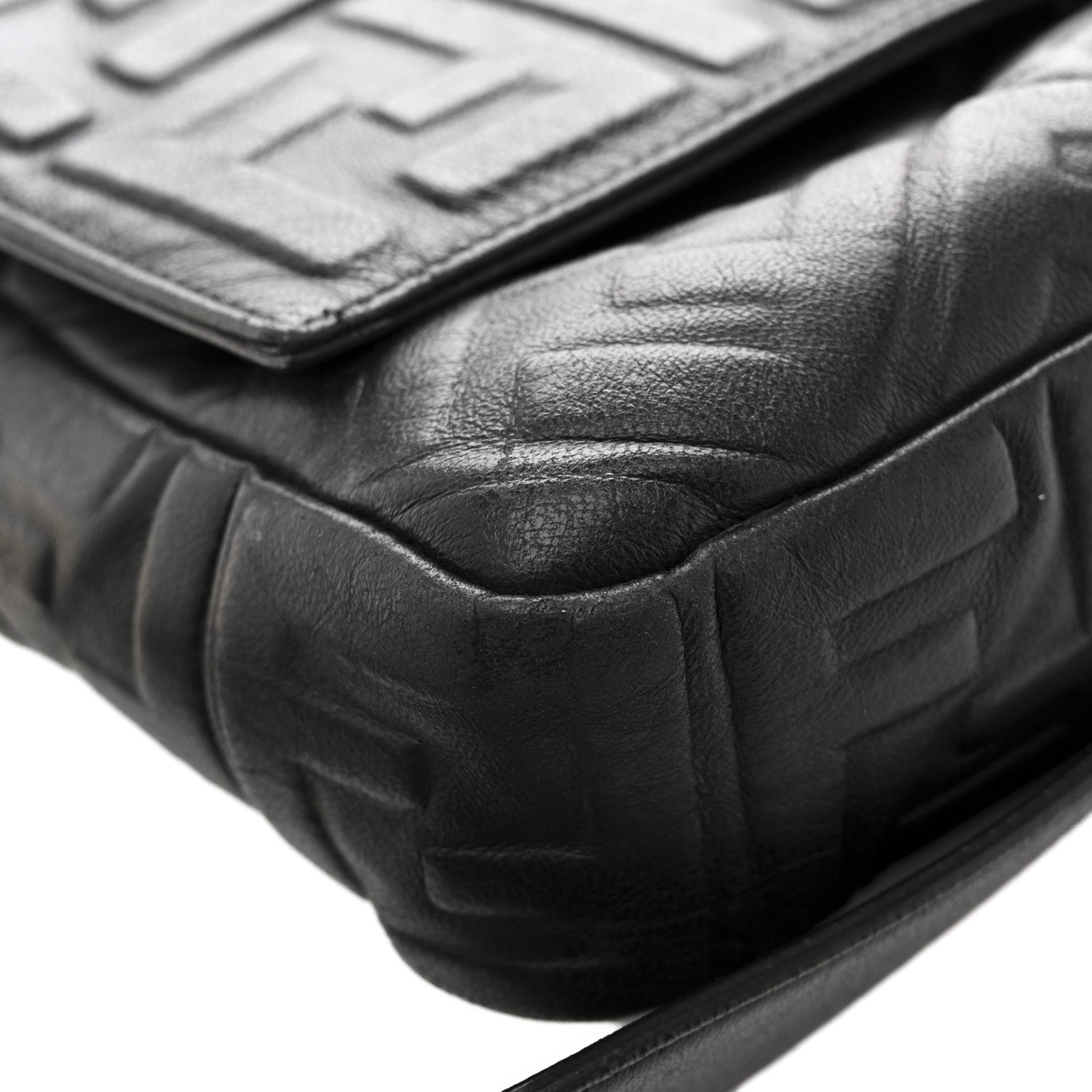 Fendi Nappa FF 1974 Embossed Large Baguette Black 13 of 17