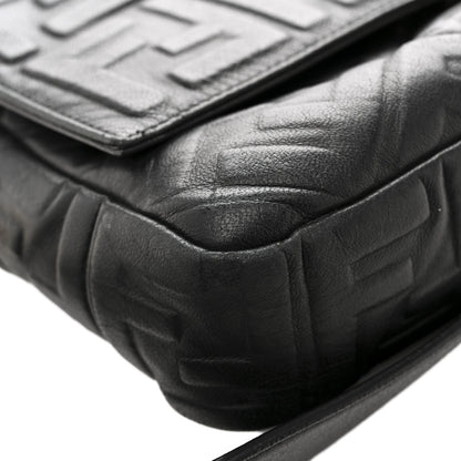 Fendi Nappa FF 1974 Embossed Large Baguette Black 13 of 17