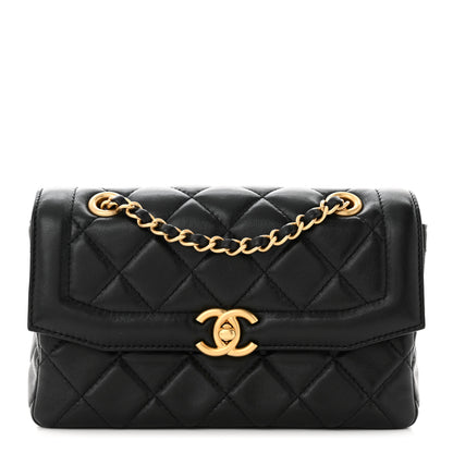 Chanel Shiny Lambskin Quilted Mini Flap Black 1 of 10