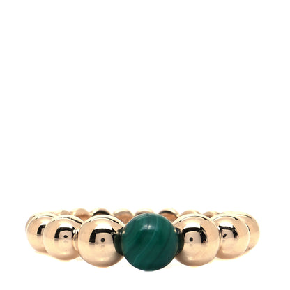 Van Cleef & Arpels 18K Yellow Gold Malachite Perlee Couleurs Variation Ring 54 7 1 of 5